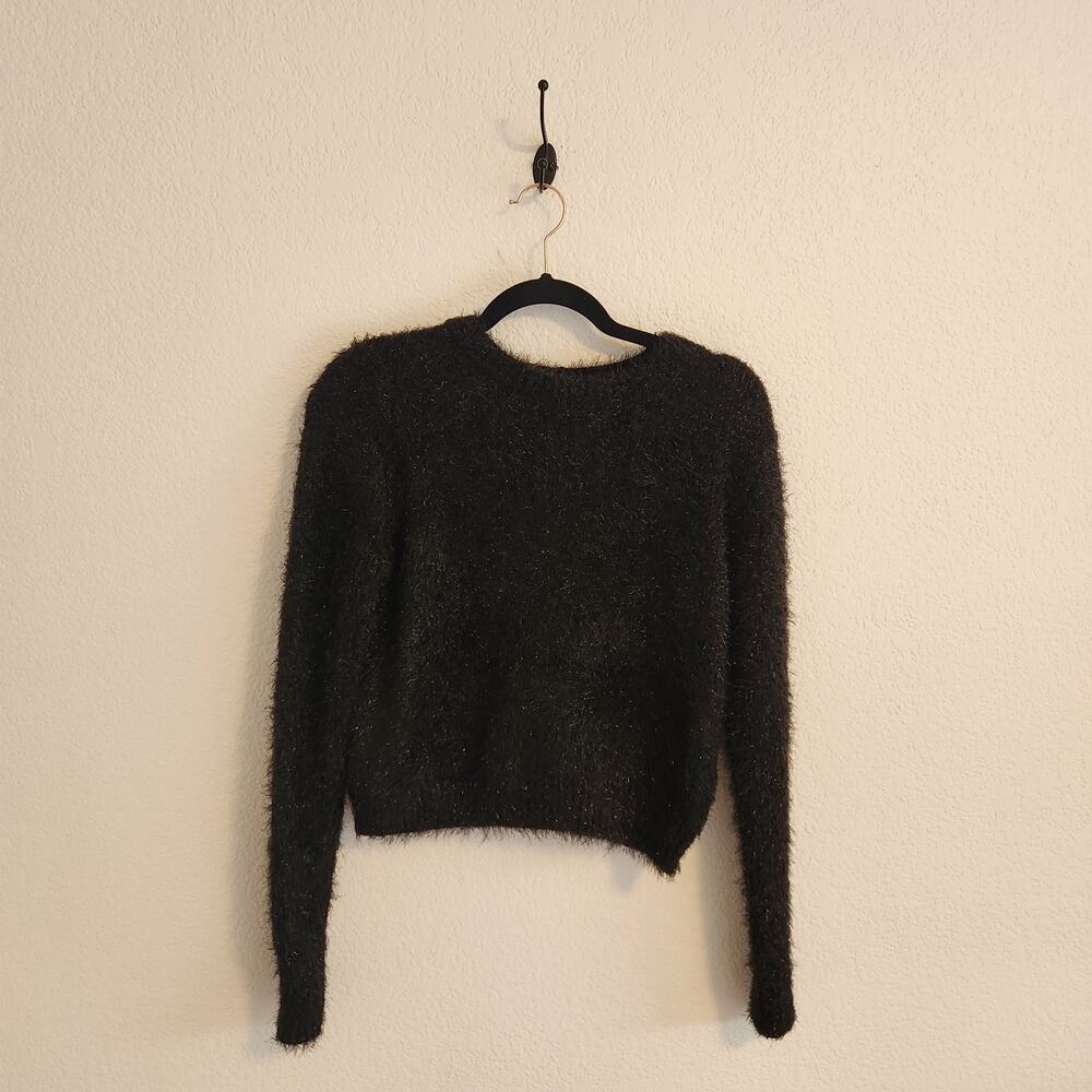 Rachel Zoe Size XS Black Sparkle Cropped Sweater New‎ with Tags